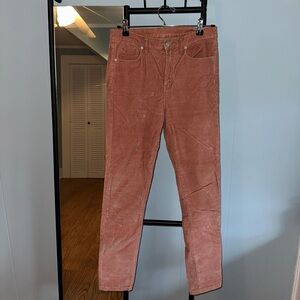 Light Pink High Waist Corduroy Pants